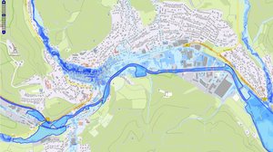 Starkregengefahrenhinweiskarte Ausschnitt Bad Laasphe